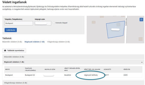 OÉNY régészeti lelőhely